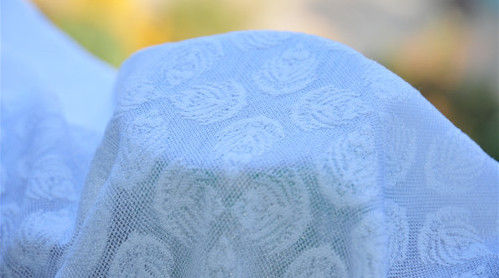 Tissu blanc de robe de mariage de tissu de tapisserie d'ameublement de jacquard, largeur 57"/58"