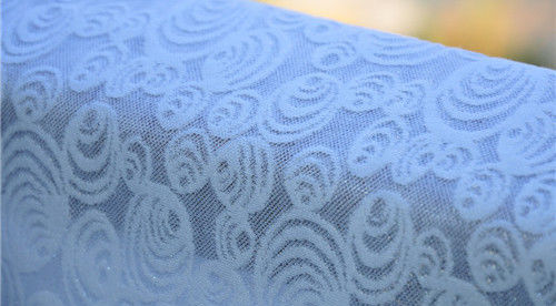 Tissu blanc de robe de mariage de tissu de tapisserie d'ameublement de jacquard, largeur 57"/58"