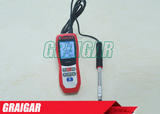 Heißes Draht IR-ThermoAnemometer Infrarot- Thermometer WACHE-ST732 Luft-Geschwindigkeits-Luftströmungs-Temperaturmessung