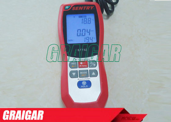 Heißes Draht IR-ThermoAnemometer Infrarot- Thermometer WACHE-ST732 Luft-Geschwindigkeits-Luftströmungs-Temperaturmessung