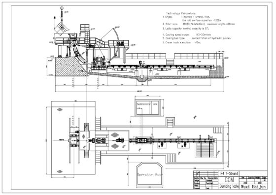 OEM R4M 1 Strand Continuous Casting Mesin, Billet Kastor