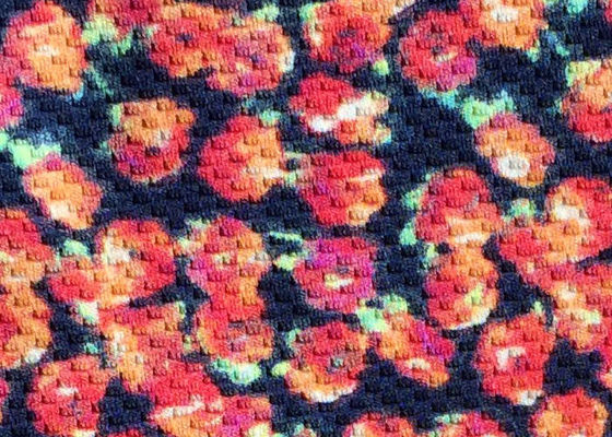 Contemporary Floral Viscose Rayon Fabric For Felt / Pillow / Sportswear